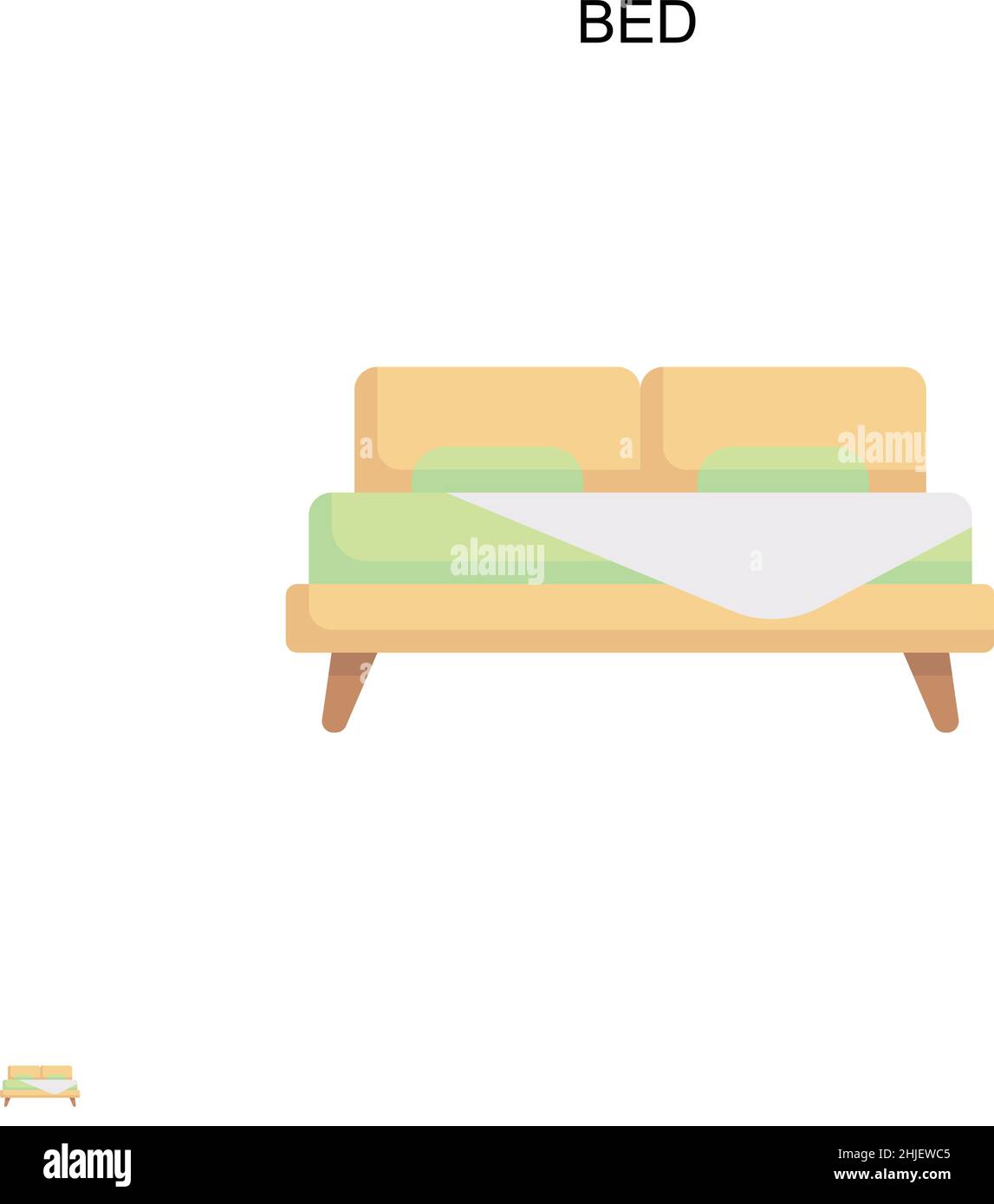 Icône de vecteur simple de lit.Modèle de conception de symbole d'illustration pour élément d'interface utilisateur Web mobile. Illustration de Vecteur