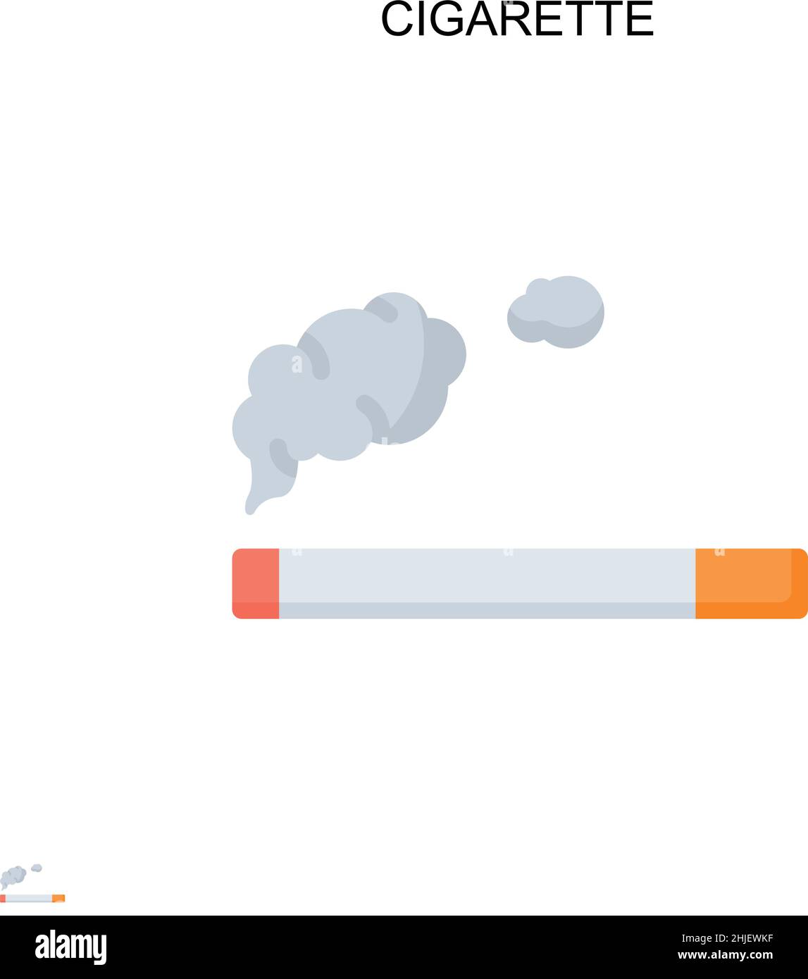 Icône de vecteur simple de cigarette.Modèle de conception de symbole d'illustration pour élément d'interface utilisateur Web mobile. Illustration de Vecteur