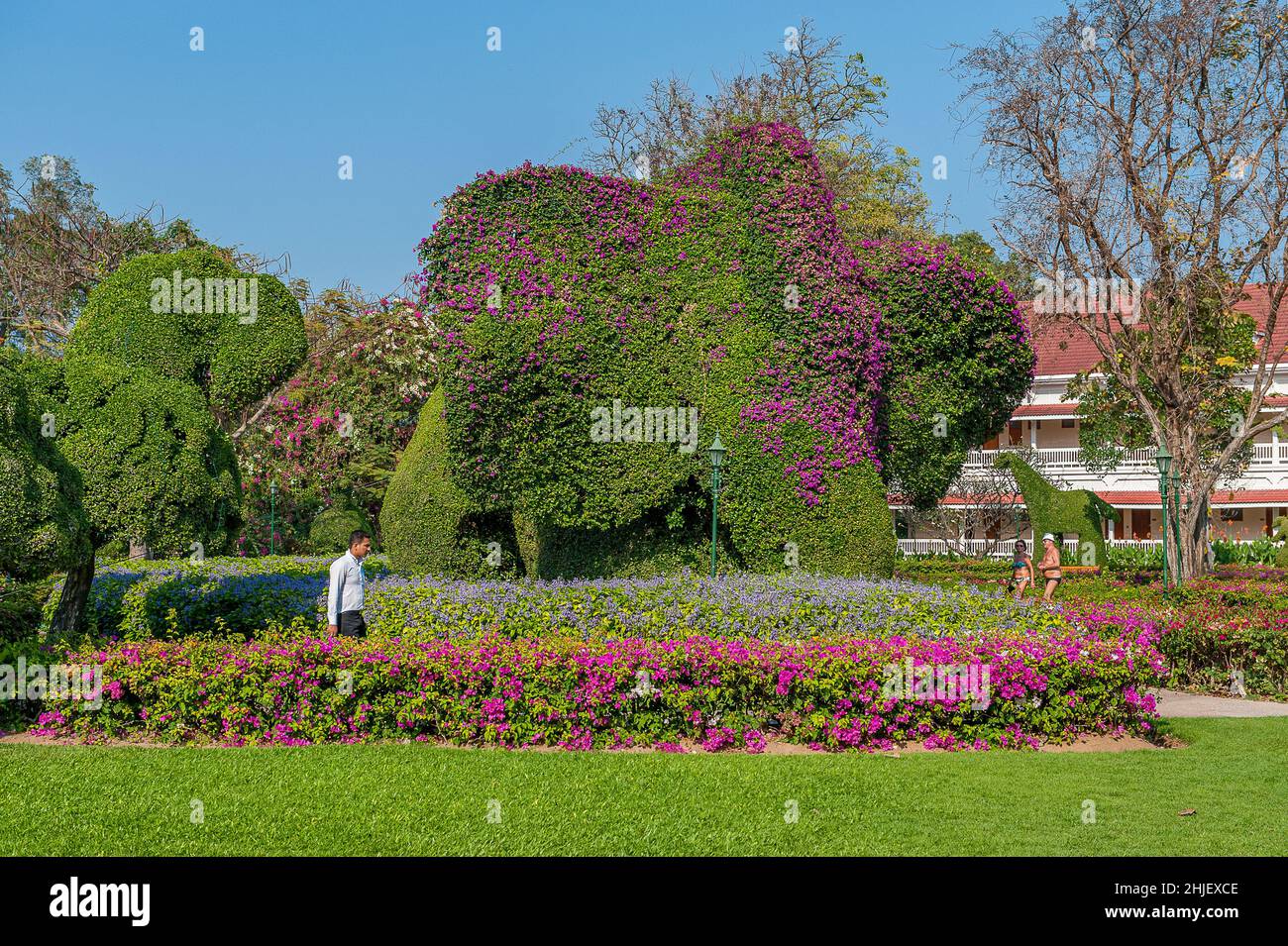 Le célèbre jardin topiaire de Centara Grand Beach Resort et Villas à Hua Hin, Thaïlande Banque D'Images