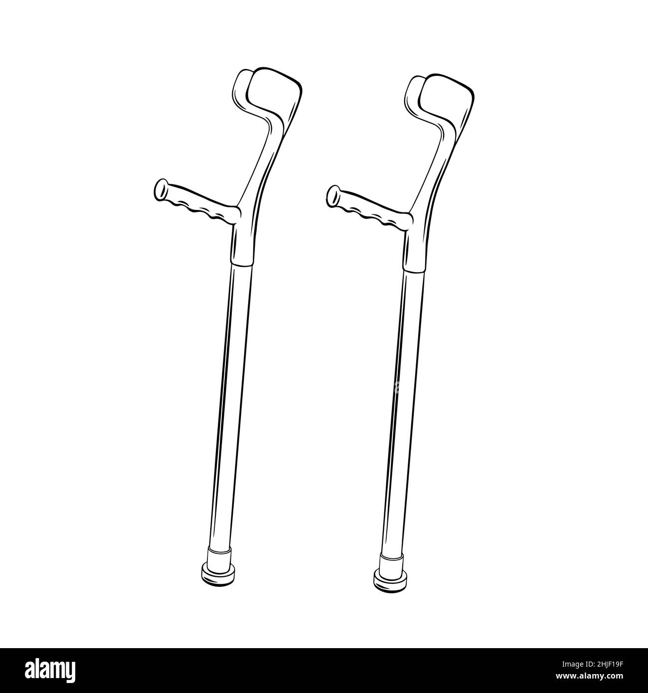 Béquilles médicales de style dessin animé, isolées sur fond  blanc.Illustration vectorielle Image Vectorielle Stock - Alamy