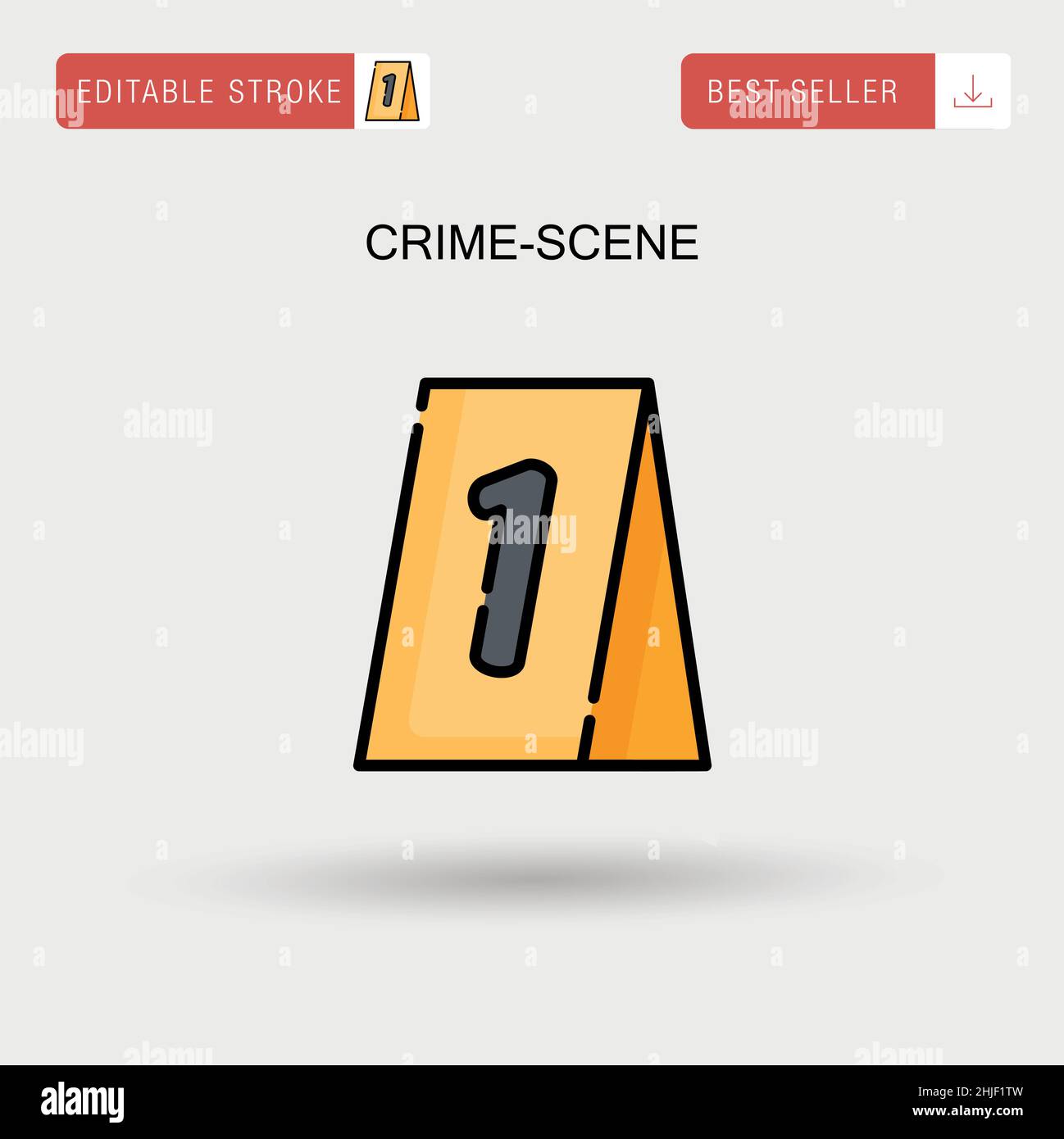 Icône de vecteur simple de scène de crime. Illustration de Vecteur