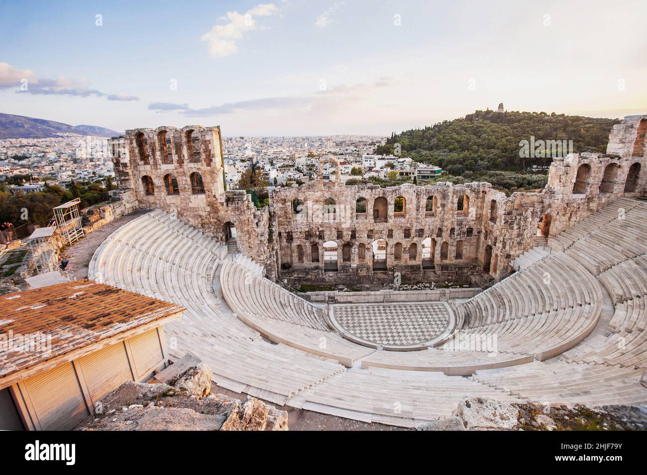 Le théâtre Odeon Herodes Atticus près de l'Acropole d'Athènes, Grèce Banque D'Images