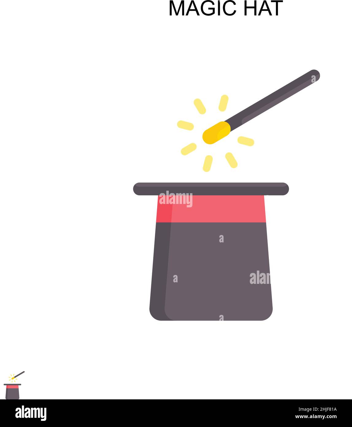 Icône vecteur simple Magic Hat.Modèle de conception de symbole d'illustration pour élément d'interface utilisateur Web mobile. Illustration de Vecteur