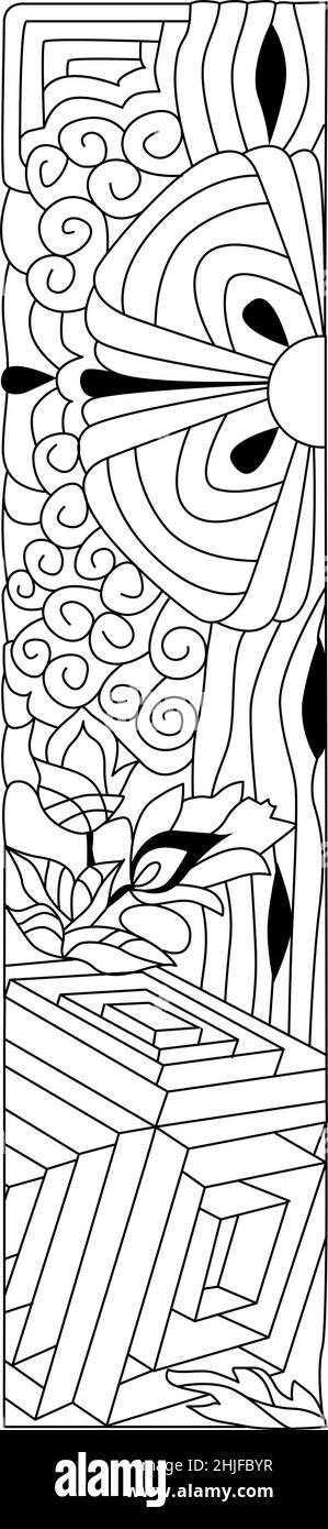 Lettre stylisée Zentangle - lettre I pour la coloration.Illustration vectorielle.Modèle ethnique Illustration de Vecteur