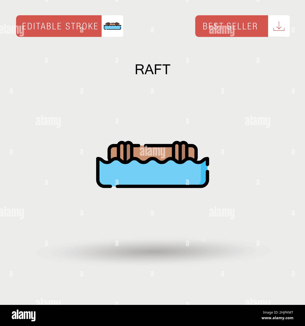 Icône de vecteur simple Raft. Illustration de Vecteur