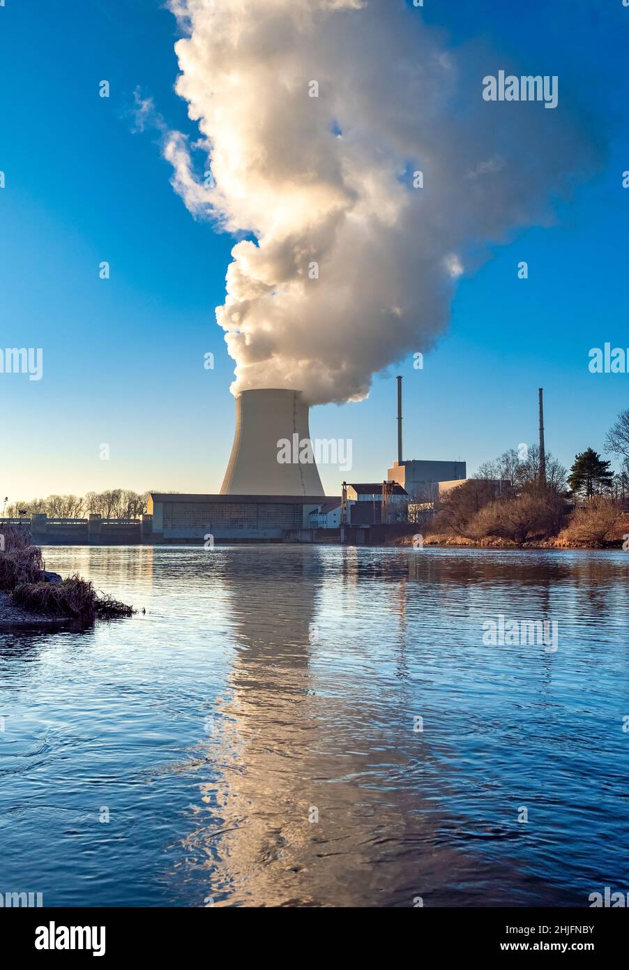 Centrale nucléaire Isar 2, Ohu, près de Landshut, Bavière, Allemagne,Europe Banque D'Images