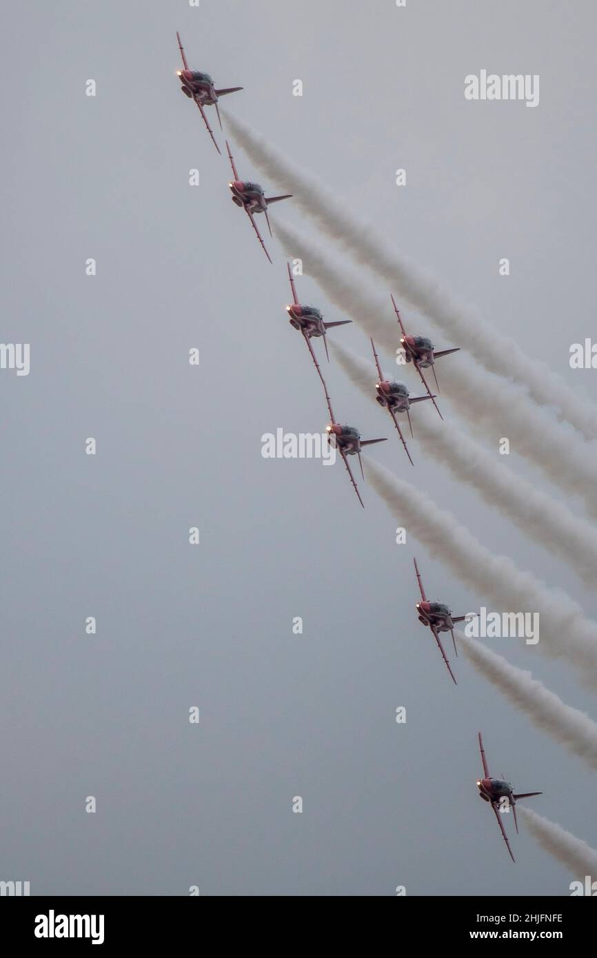 RAF Red flèches air Display Duxford Airshow 2021 Banque D'Images