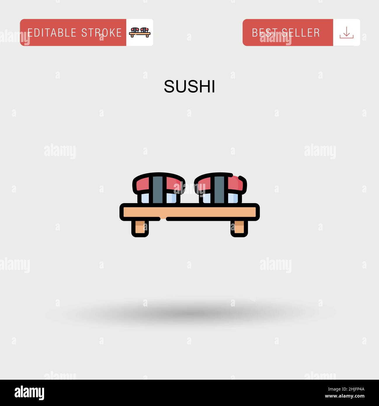 Icône vecteur simple sushi. Illustration de Vecteur