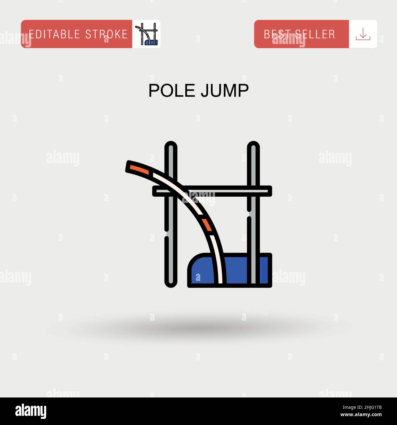 Icône de vecteur simple de saut de pôle. Illustration de Vecteur