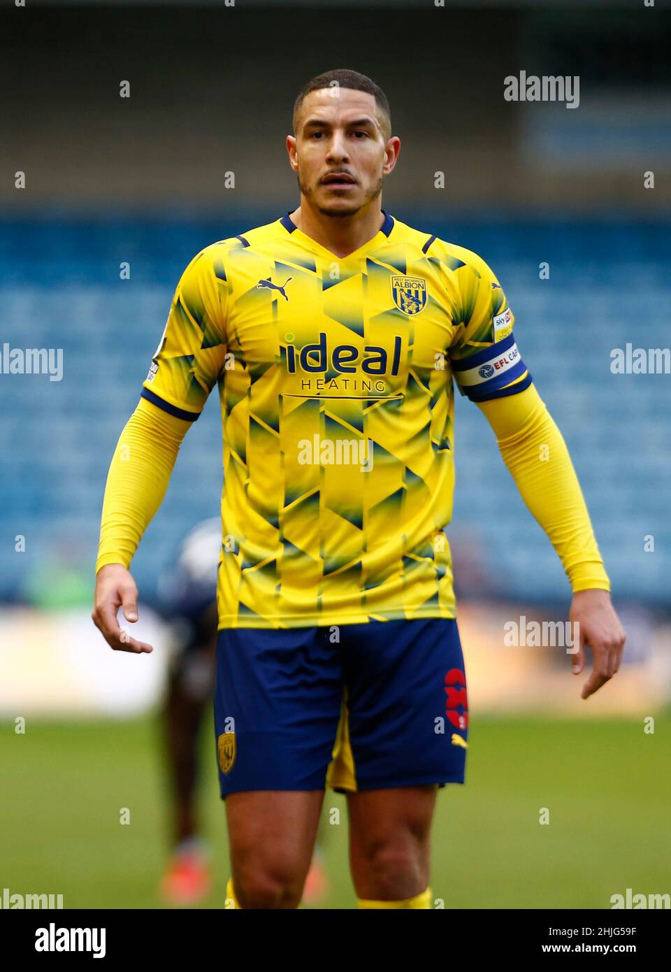 Londres, Royaume-Uni.29th janvier 2022.LONDRES, Royaume-Uni, JANVIER 29: Jake Livermore de West Bromwich Albion pendant le championnat Sky Bet entre Millwall et West Bromwich Albion au Den Stadium, Londres le 29th janvier 2022 crédit: Action Foto Sport/Alay Live News Banque D'Images