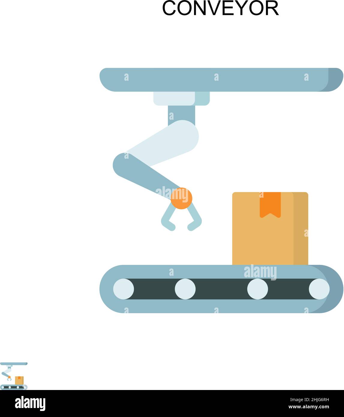 Icône de vecteur simple de convoyeur.Modèle de conception de symbole d'illustration pour élément d'interface utilisateur Web mobile. Illustration de Vecteur