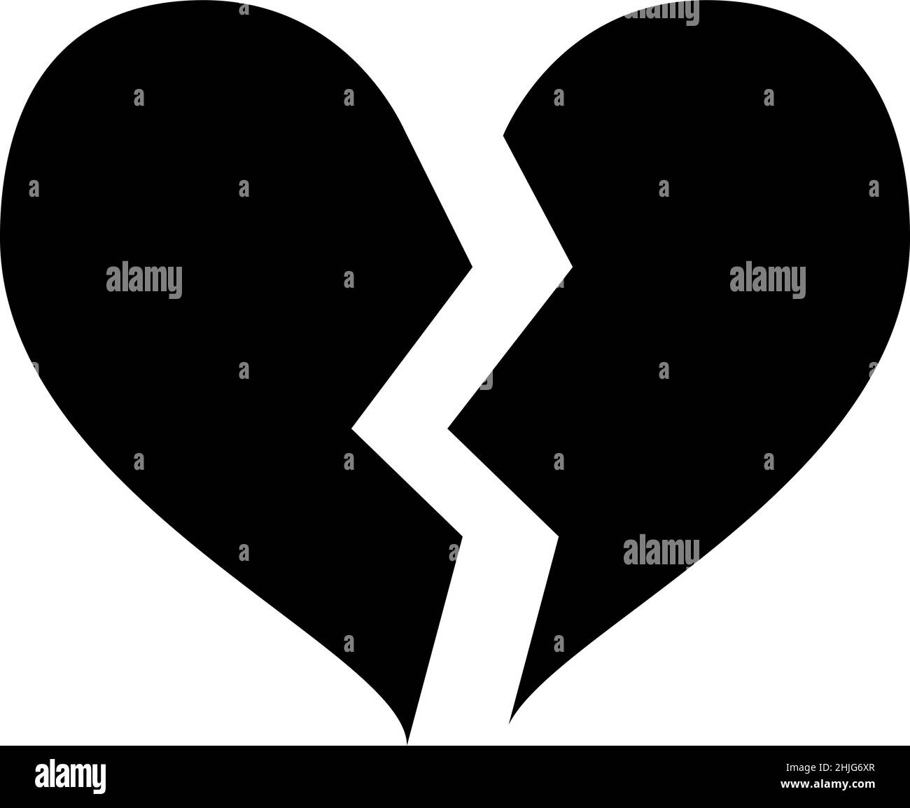 Vecteur d'icône Glyph cœur brisé Illustration de Vecteur
