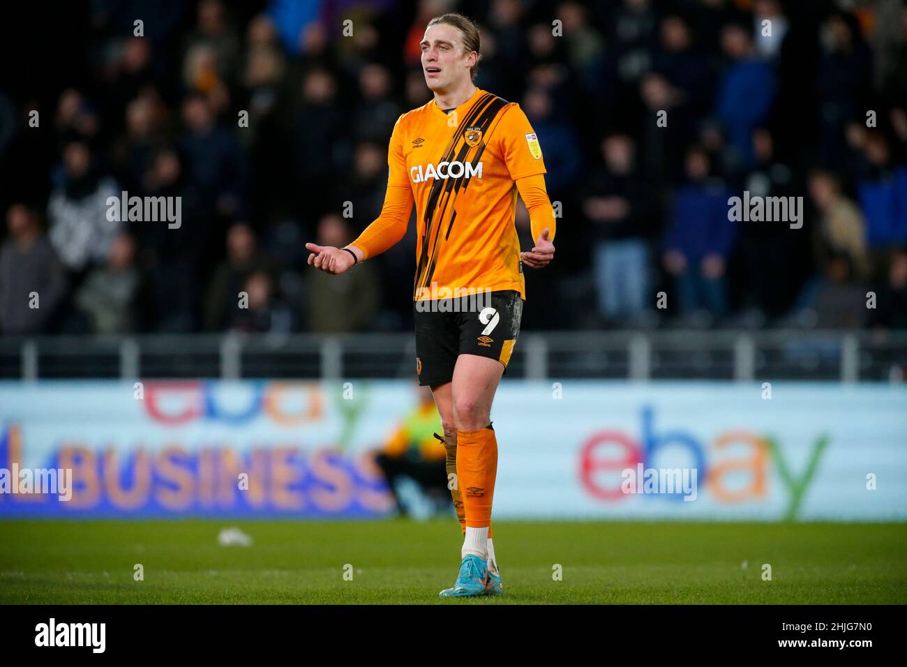 Tom Eaves #9 de Hull City Banque D'Images