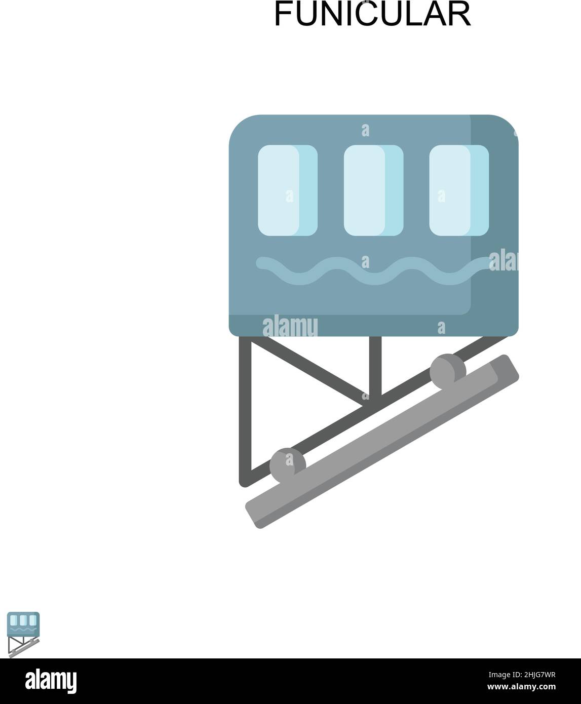 Icône de vecteur simple du funiculaire.Modèle de conception de symbole d'illustration pour élément d'interface utilisateur Web mobile. Illustration de Vecteur