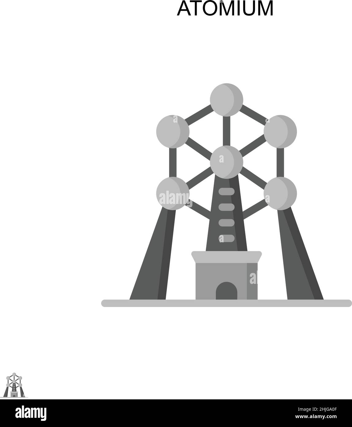 Icône vecteur simple Atomium.Modèle de conception de symbole d'illustration pour élément d'interface utilisateur Web mobile. Illustration de Vecteur