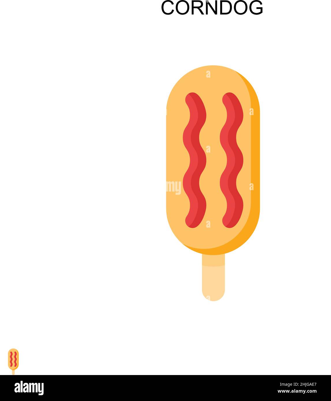 Icône de vecteur simple Corndog.Modèle de conception de symbole d'illustration pour élément d'interface utilisateur Web mobile. Illustration de Vecteur