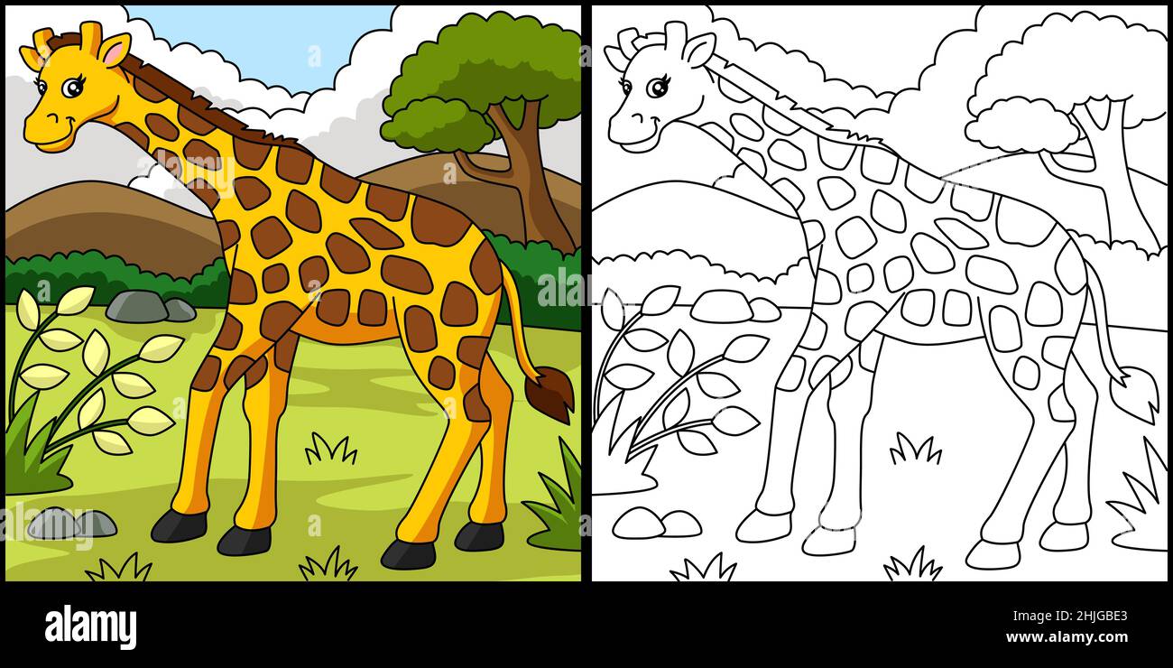 Illustration du vecteur de page de coloriage Giraffe Illustration de Vecteur