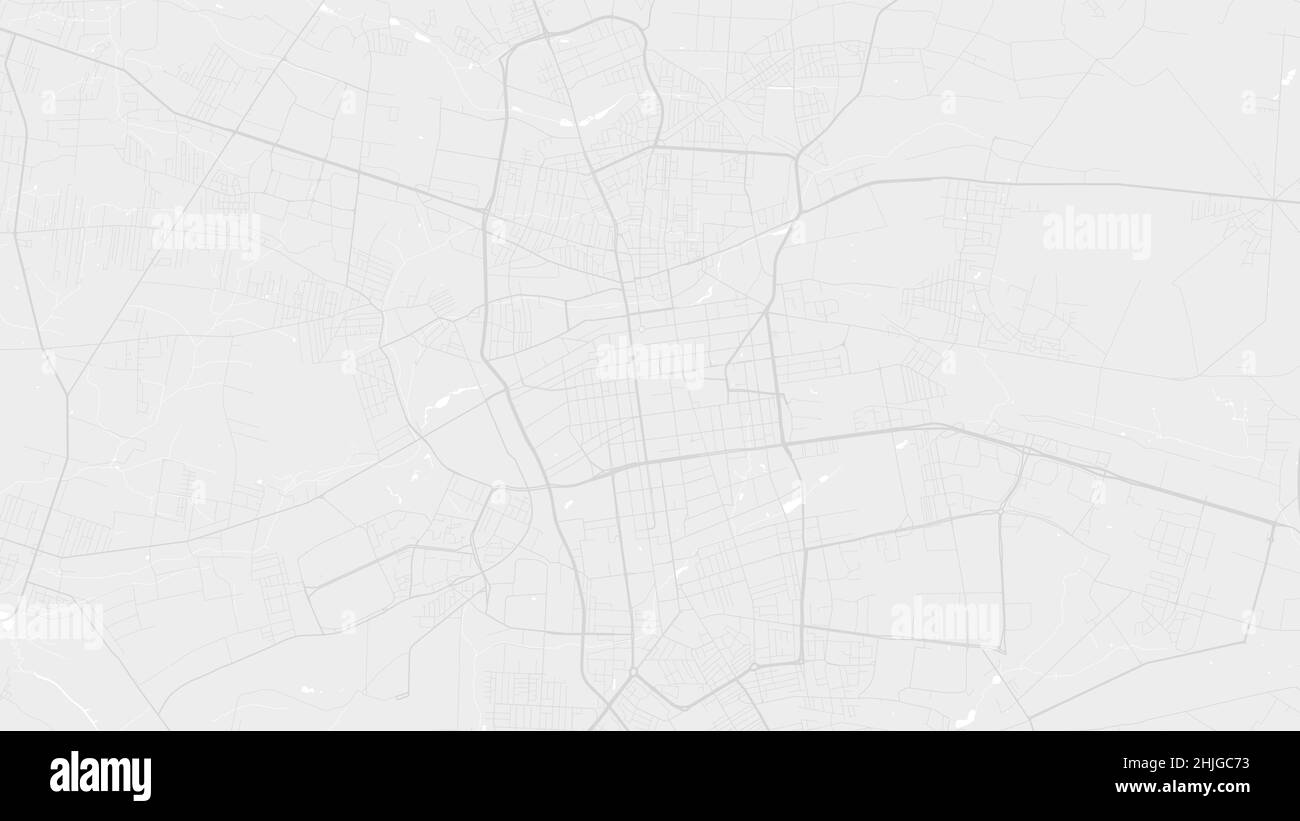 Carte d'arrière-plan vectorielle Łódź blanc et gris clair, routes et illustration de l'eau.Format écran large, feuille de route de la conception numérique à plat. Illustration de Vecteur