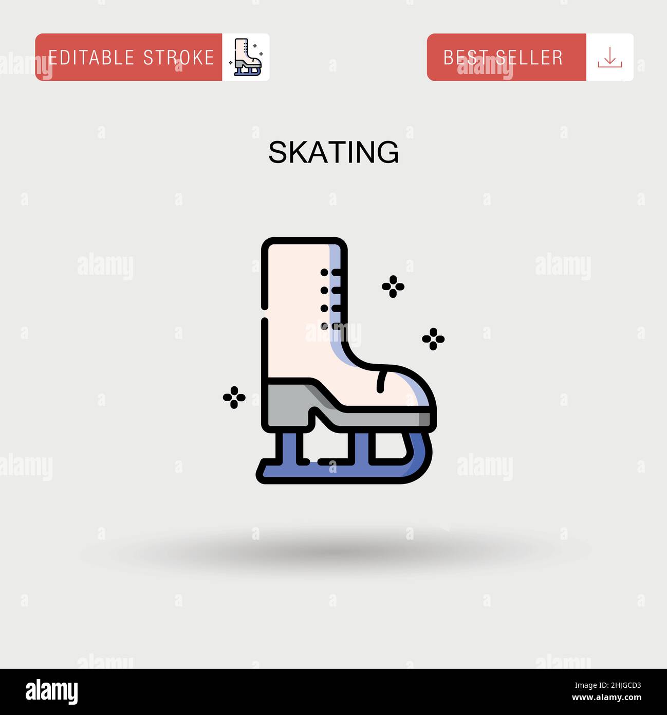 Icône de vecteur simple de patinage. Illustration de Vecteur