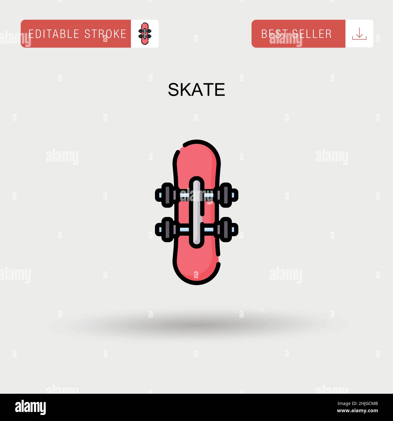 Icône de vecteur simple Skate. Illustration de Vecteur