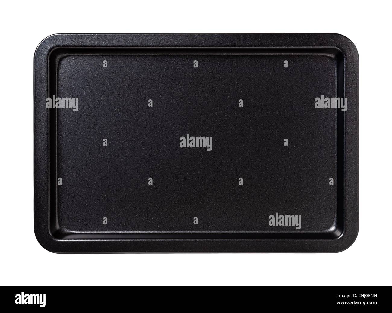 Plaque de cuisson antiadhésive isolée sur fond blanc.Videz la plaque rectangulaire du four pour cuire et rôtir.Plaque de cuisson pour la cuisine et la conception des aliments. Banque D'Images