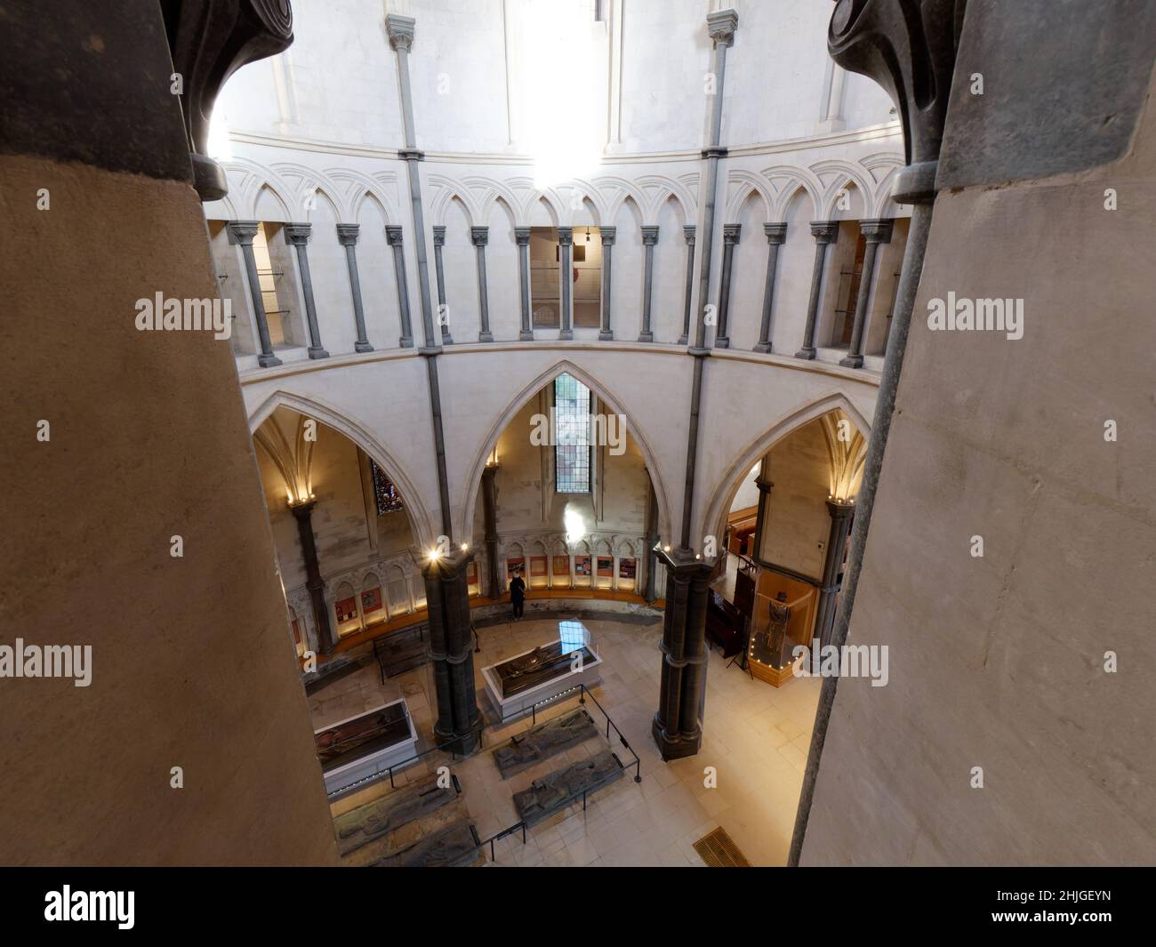 Londres, Grand Londres, Angleterre, janvier 5th 2022 : intérieur de l'église du Temple dans le quartier du Temple de Londres, construit par les célèbres Templiers. Banque D'Images