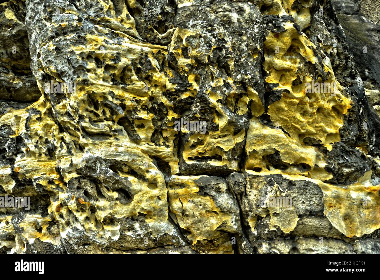 texture de grès roche saxonne suisse jaune fond gris Banque D'Images