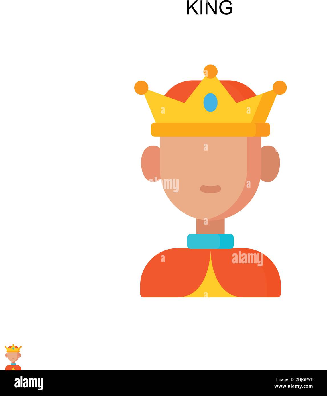 Icône de vecteur simple King.Modèle de conception de symbole d'illustration pour élément d'interface utilisateur Web mobile. Illustration de Vecteur