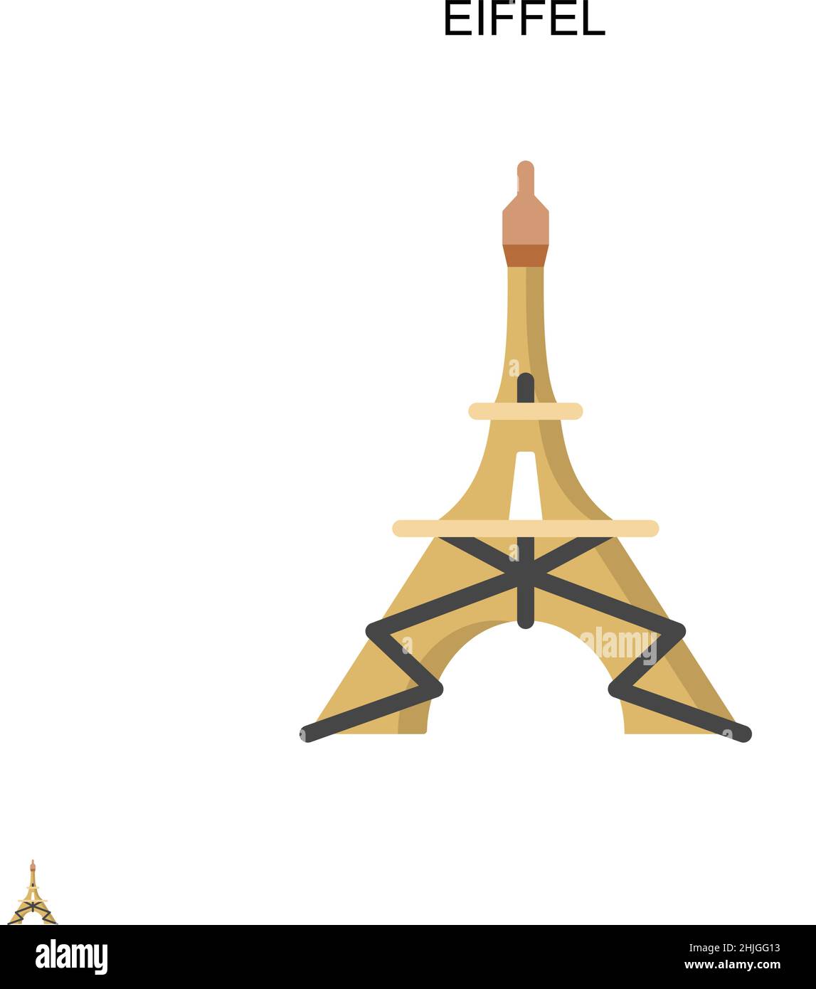 Icône de vecteur simple Eiffel.Modèle de conception de symbole d'illustration pour élément d'interface utilisateur Web mobile. Illustration de Vecteur
