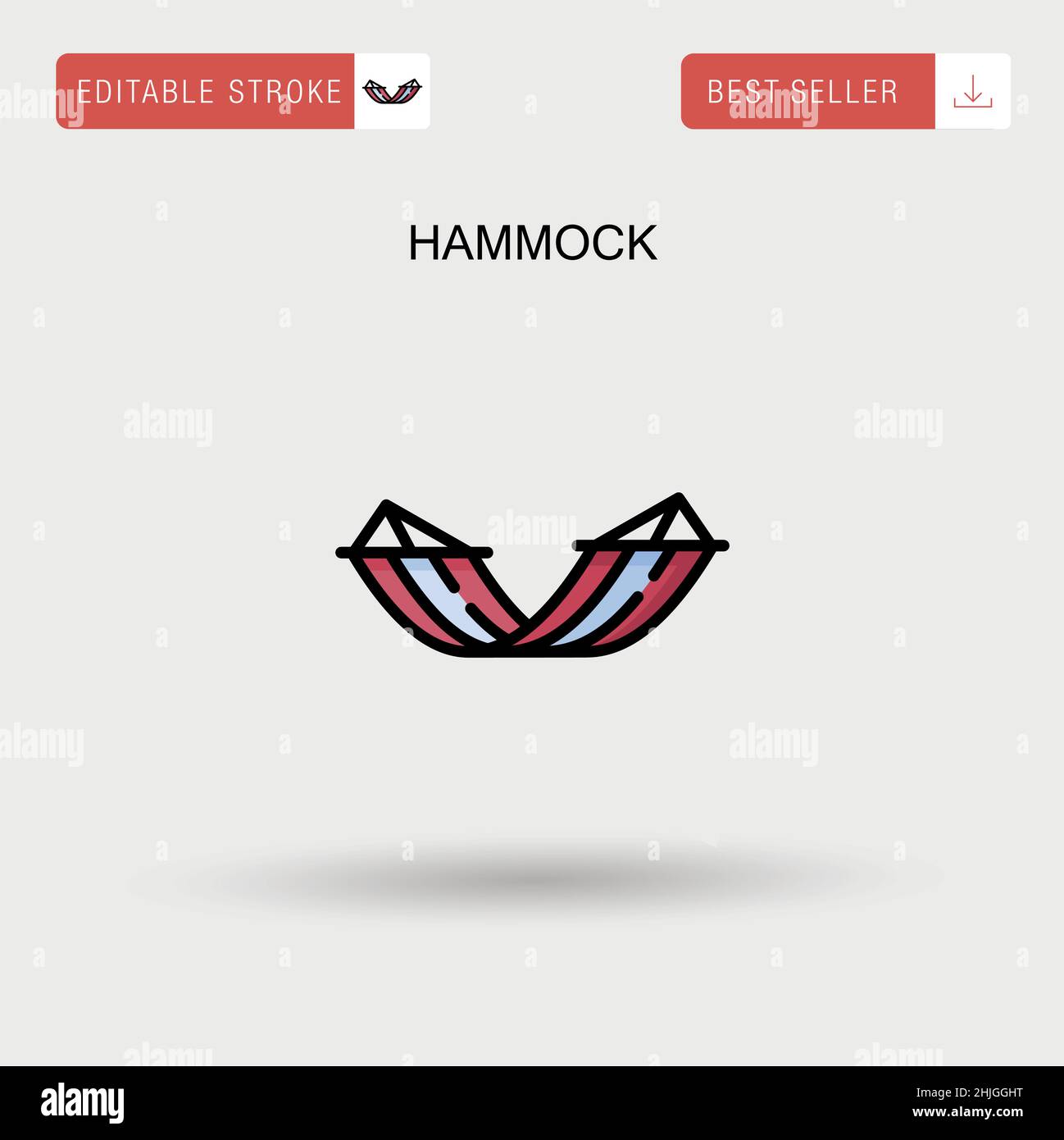 Icône de vecteur simple hamac. Illustration de Vecteur
