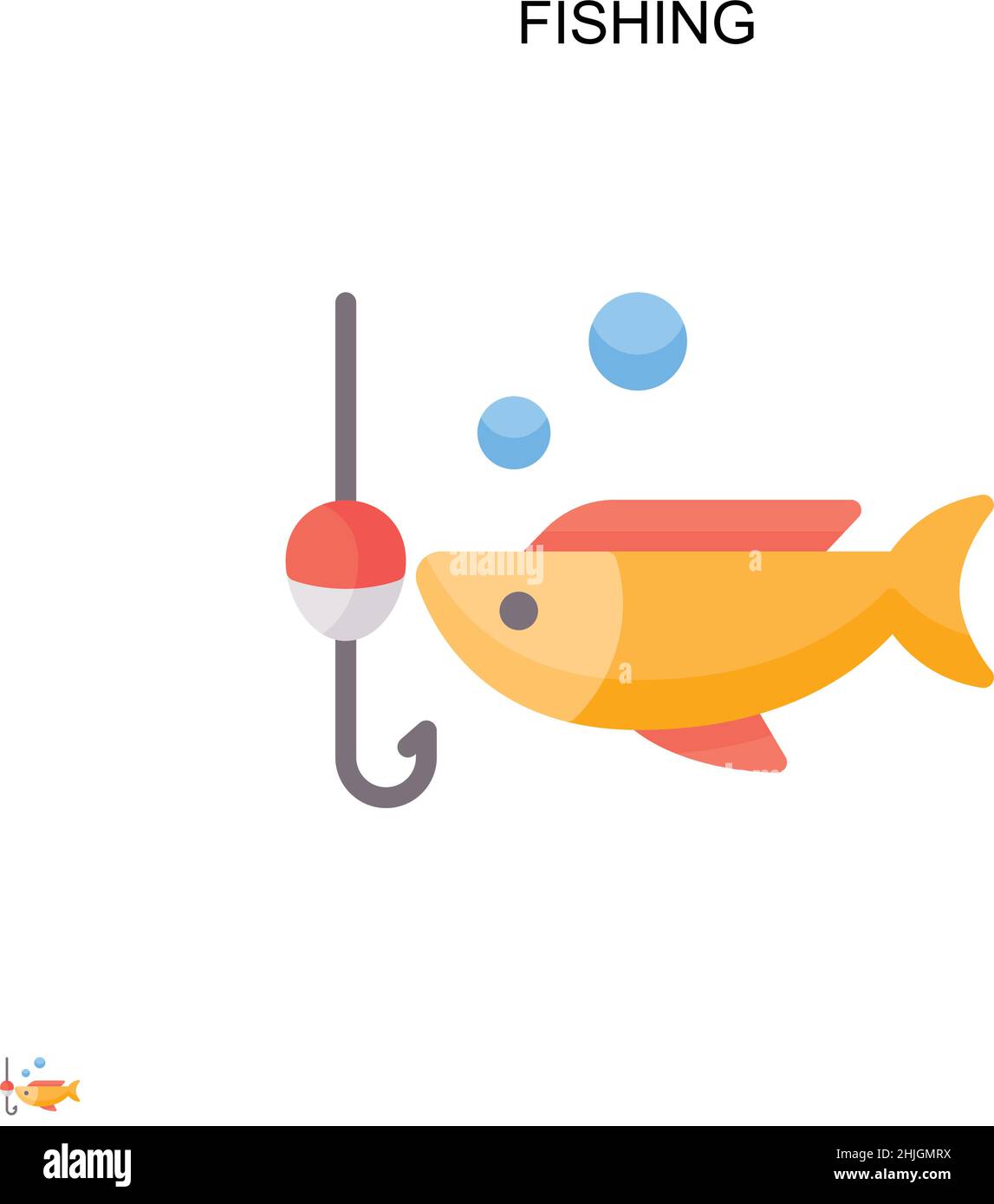 Icône de vecteur simple de pêche.Modèle de conception de symbole d'illustration pour élément d'interface utilisateur Web mobile. Illustration de Vecteur