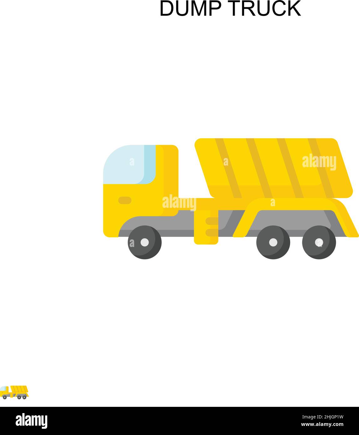 Icône de vecteur simple de tombereau de vidage.Modèle de conception de symbole d'illustration pour élément d'interface utilisateur Web mobile. Illustration de Vecteur