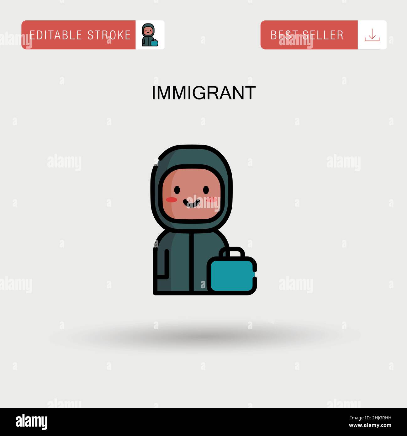 Icône de vecteur simple immigrant. Illustration de Vecteur