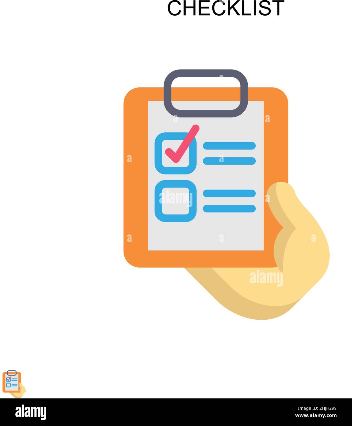 Liste de contrôle icône de vecteur simple.Modèle de conception de symbole d'illustration pour élément d'interface utilisateur Web mobile. Illustration de Vecteur