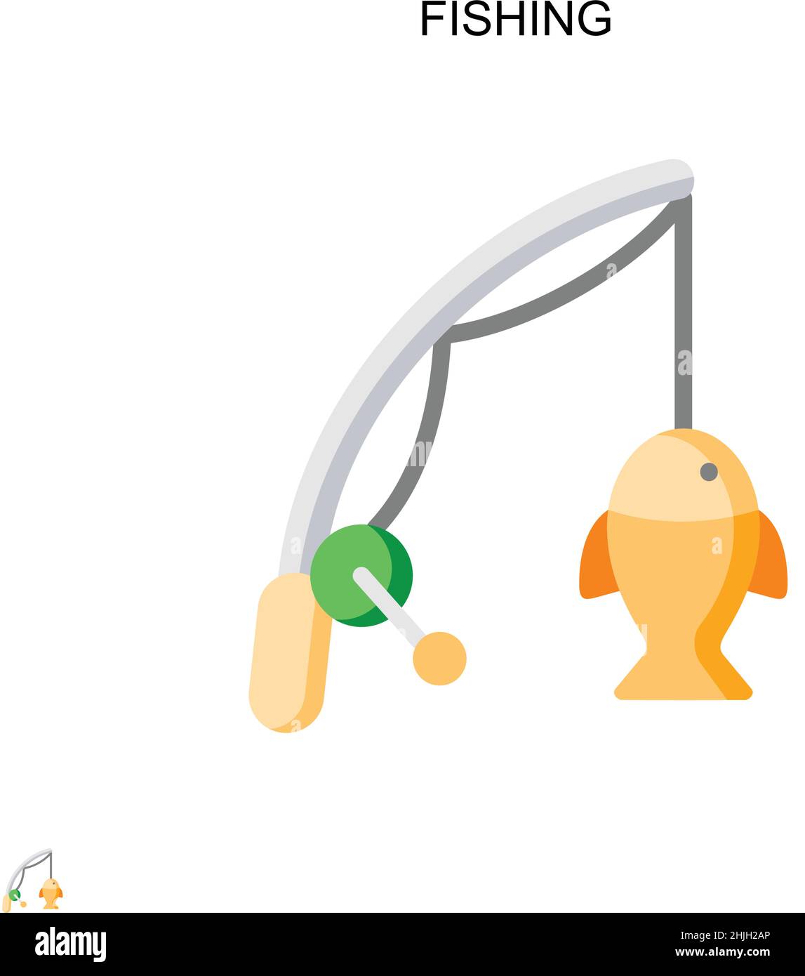 Icône de vecteur simple de pêche.Modèle de conception de symbole d'illustration pour élément d'interface utilisateur Web mobile. Illustration de Vecteur