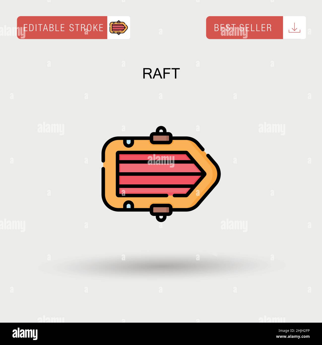 Icône de vecteur simple Raft. Illustration de Vecteur