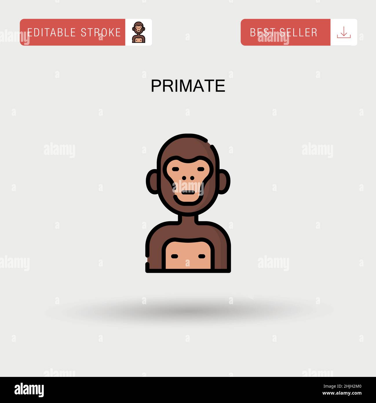 Icône de vecteur simple primate. Illustration de Vecteur