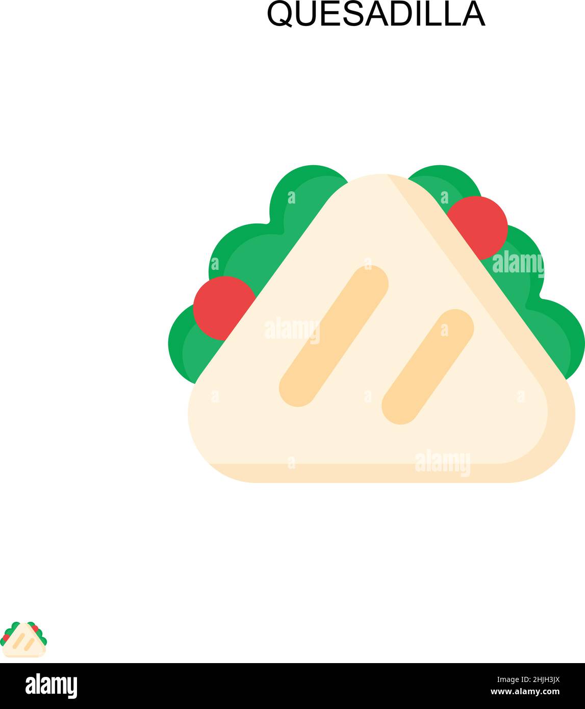 Icône de vecteur simple quesadilla.Modèle de conception de symbole d'illustration pour élément d'interface utilisateur Web mobile. Illustration de Vecteur
