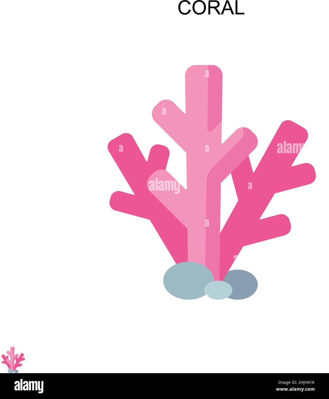 Icône de vecteur simple Coral.Modèle de conception de symbole d'illustration pour élément d'interface utilisateur Web mobile. Illustration de Vecteur