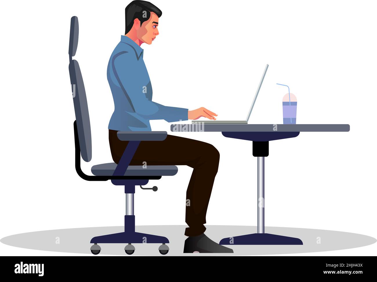 Man working on laptop Illustration de Vecteur