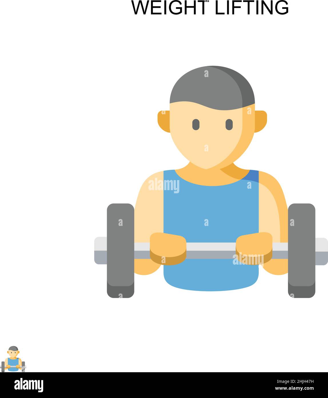 Icône de vecteur simple de levée de poids.Modèle de conception de symbole d'illustration pour élément d'interface utilisateur Web mobile. Illustration de Vecteur