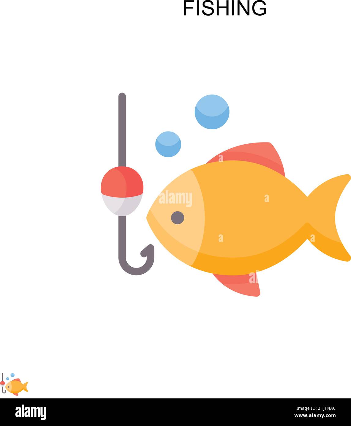 Icône de vecteur simple de pêche.Modèle de conception de symbole d'illustration pour élément d'interface utilisateur Web mobile. Illustration de Vecteur