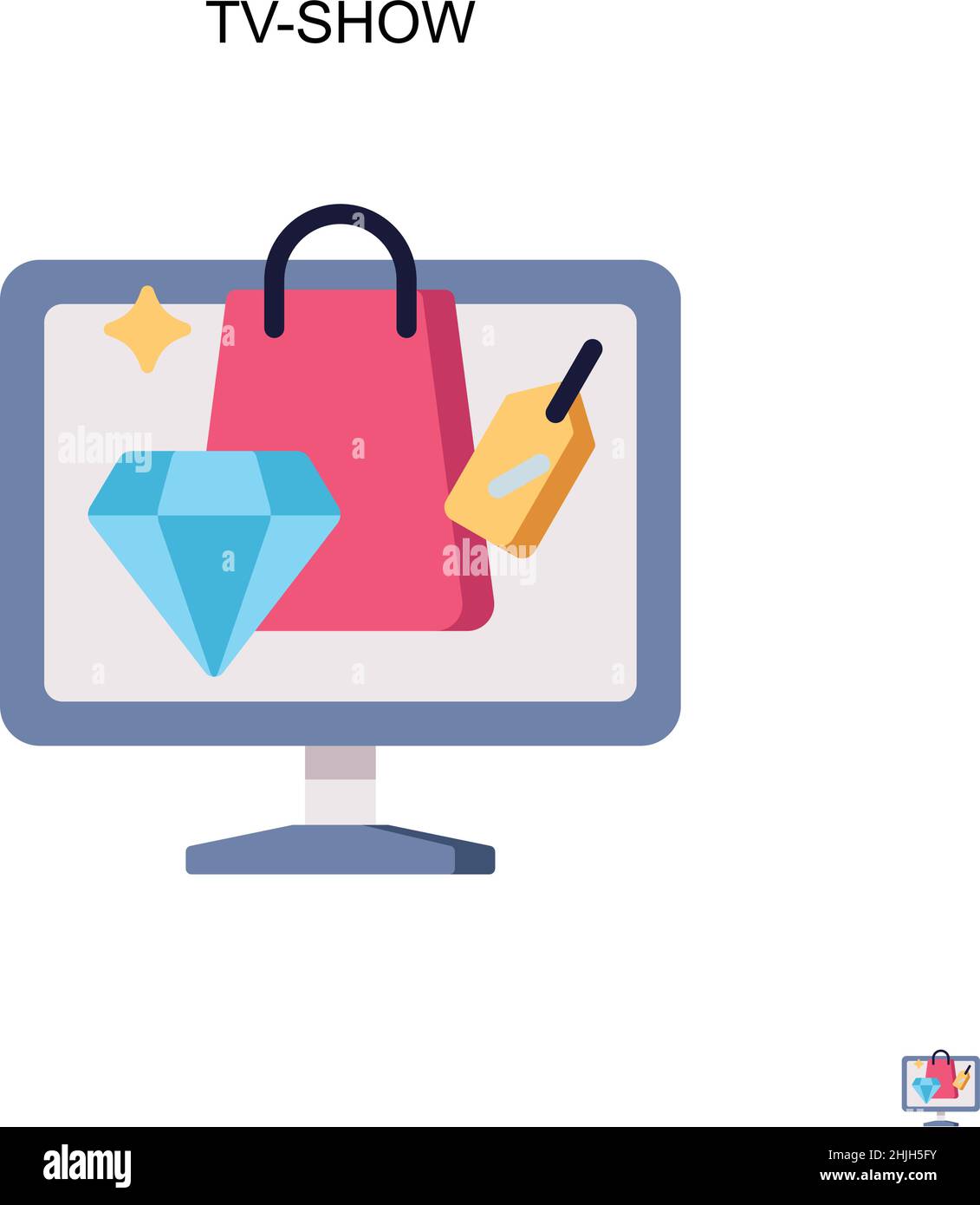 Icône de vecteur simple TV-show.Modèle de conception de symbole d'illustration pour élément d'interface utilisateur Web mobile. Illustration de Vecteur