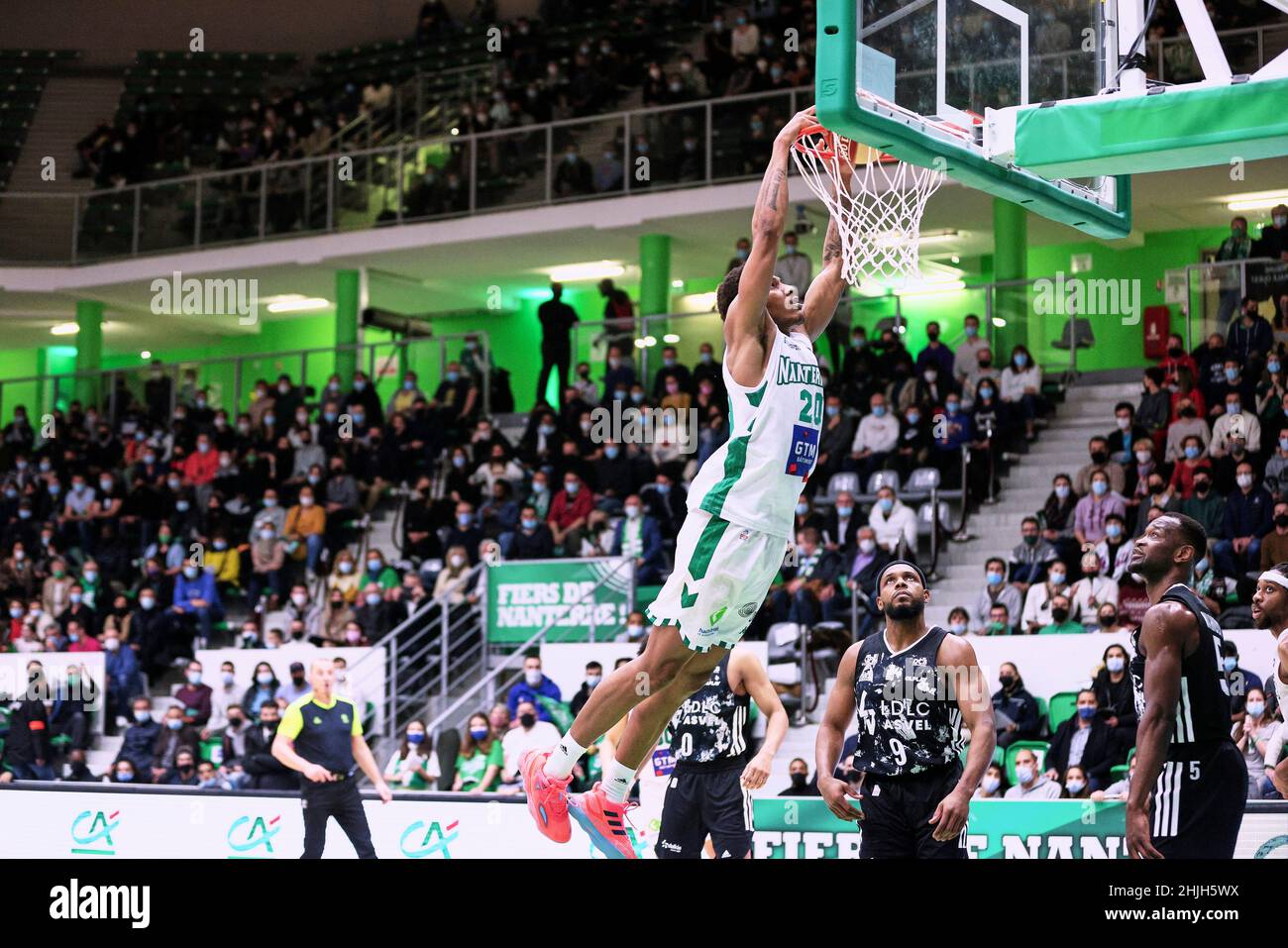 Thomas WIMBUSH (20) de Nanterre 92 lors du championnat français, BetClic Elite basketball match entre Nanterre 92 et LDLC ASVEL le 29 janvier 2022 au Palais des Sports Maurice Thorez à Nanterre, France - photo Ann-Dee Lamour / CDP MEDIA / DPPI Banque D'Images