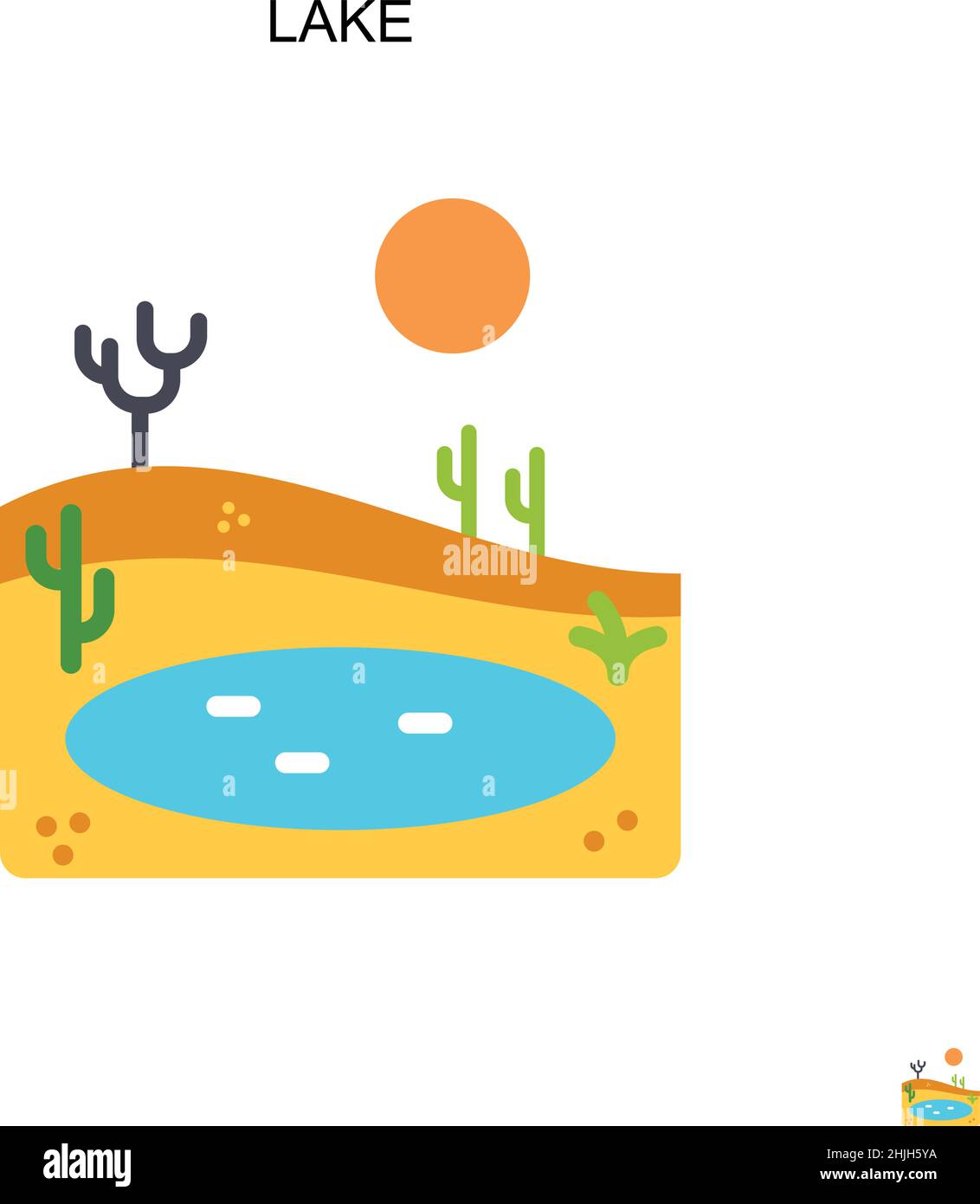 Icône vecteur simple lac.Modèle de conception de symbole d'illustration pour élément d'interface utilisateur Web mobile. Illustration de Vecteur