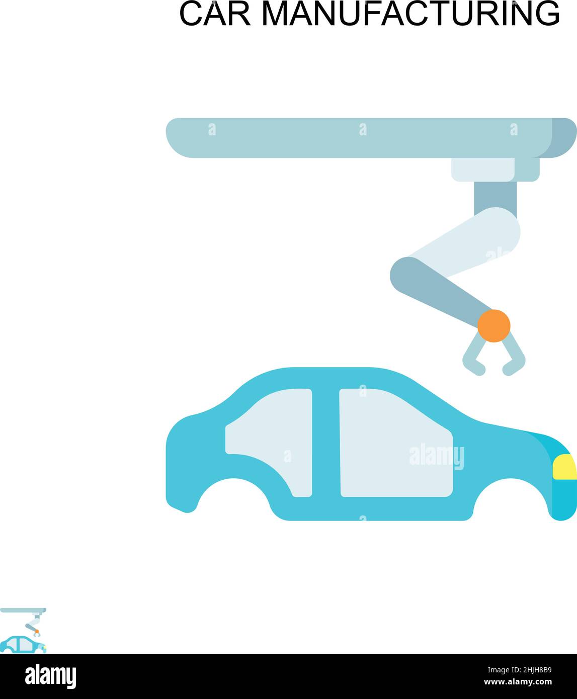 Icône vecteur simple de fabrication de voiture.Modèle de conception de symbole d'illustration pour élément d'interface utilisateur Web mobile. Illustration de Vecteur