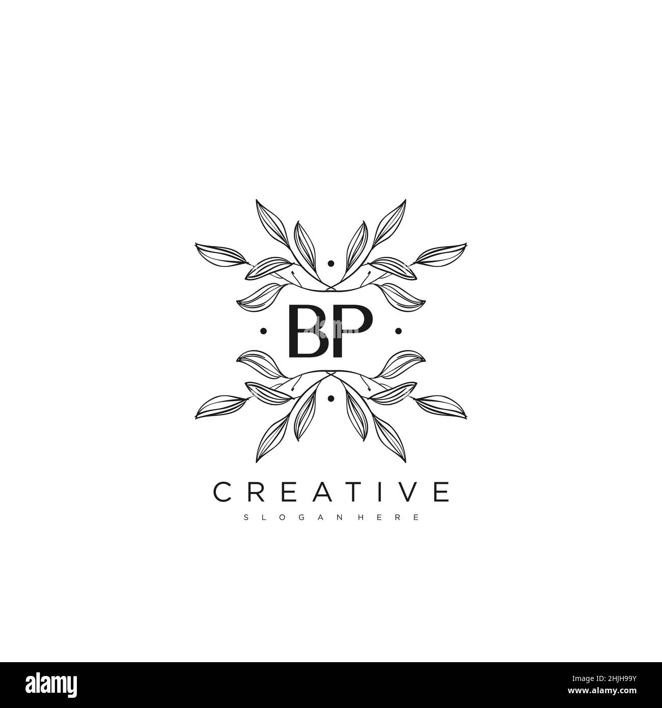 BP lettre initiale Flower logo Template Vector Premium Vector Illustration de Vecteur