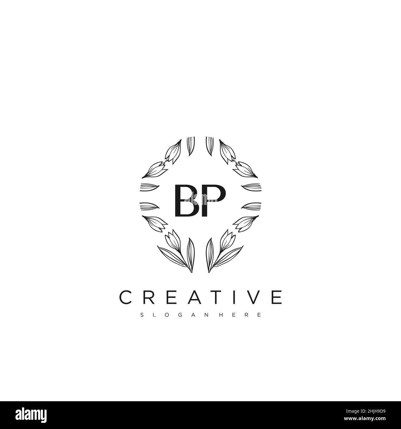 BP lettre initiale Flower logo Template Vector Premium Vector Illustration de Vecteur