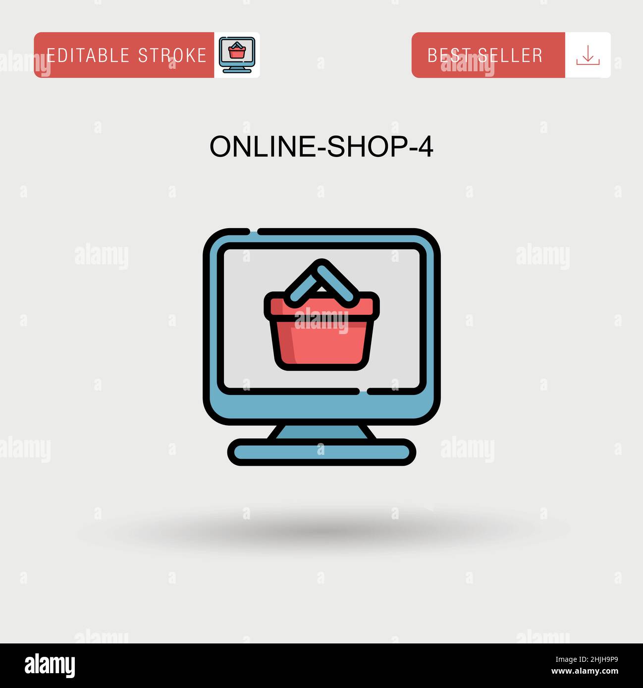 Online-shop-4 icône de vecteur simple. Illustration de Vecteur