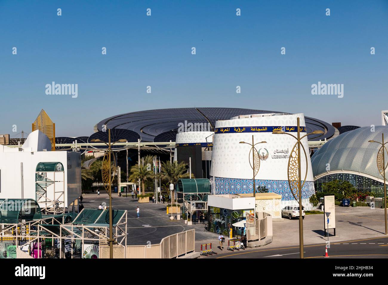 Dubaï, Émirats Arabes Unis - 01.22.2021 - vue réaliste de certains pavillons de l'EXPO 2020.Quartier de la durabilité Banque D'Images